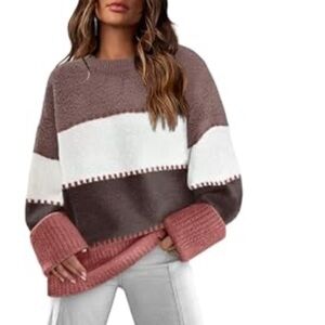 EUC XIEERDUO Oversized Crewneck Long Sleeve Fuzzy Knit Warm Pullover Sweater